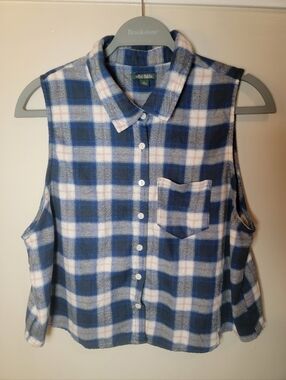 Cropped Flannel Tank Top